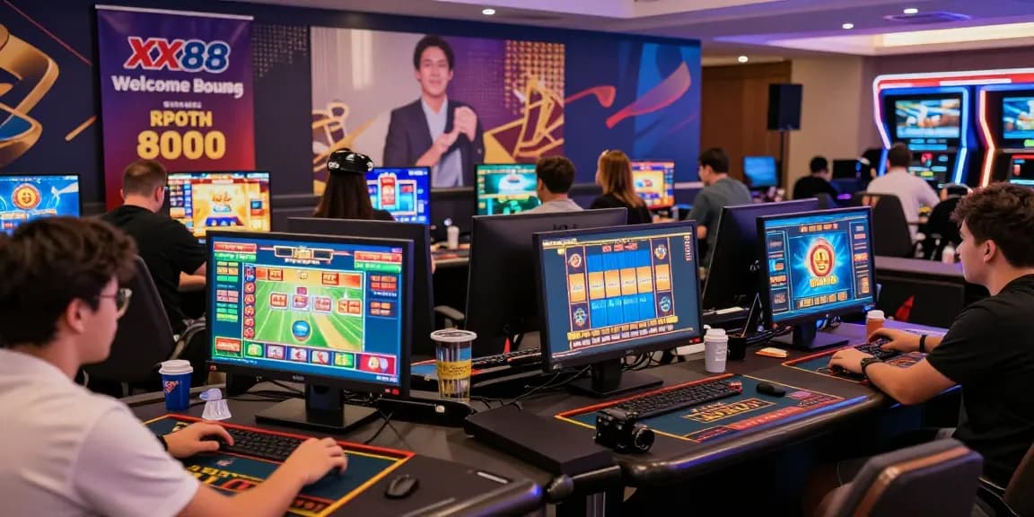 Players enjoying exciting live games at XX88 online casino, showcasing vibrant gaming environment and promotional offers.