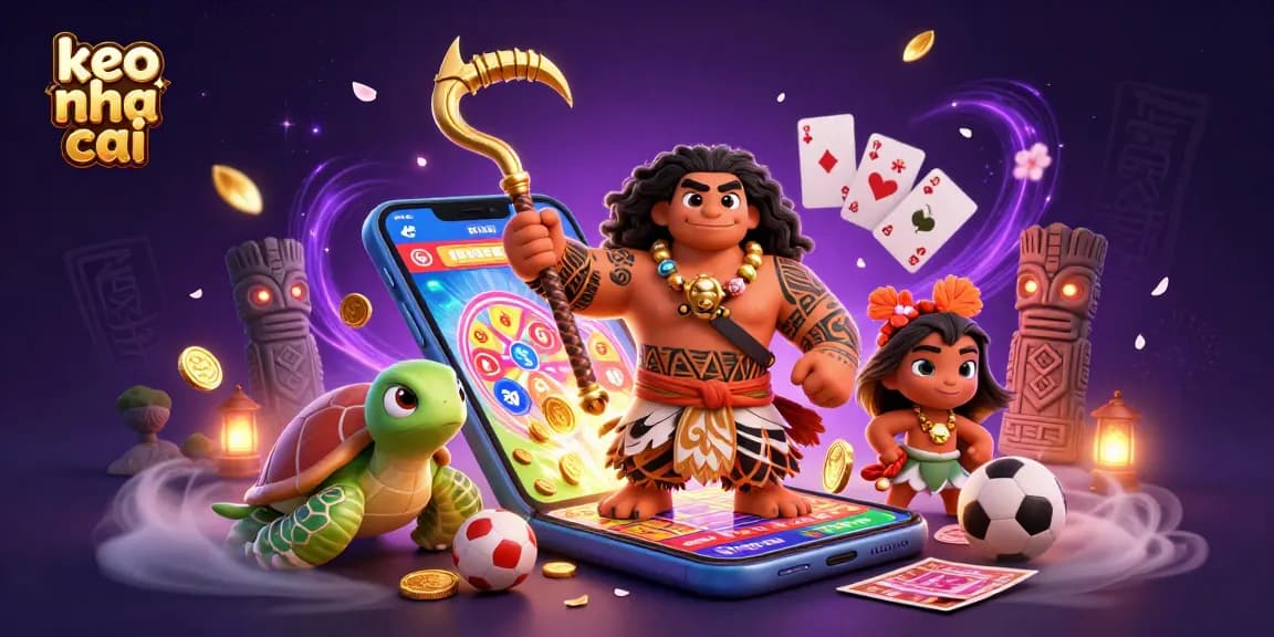 Betting on keo nha cai with a playful Polynesian demigod and engaging casino elements