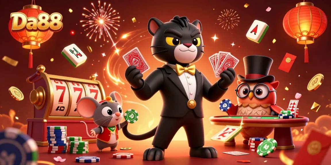Experience thrilling gameplay at Da88 with our stylish characters and casino vibes.