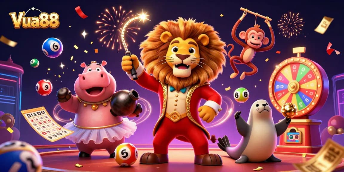 Win big with Vua88's exciting gaming experience featuring lively characters and dynamic casino elements.