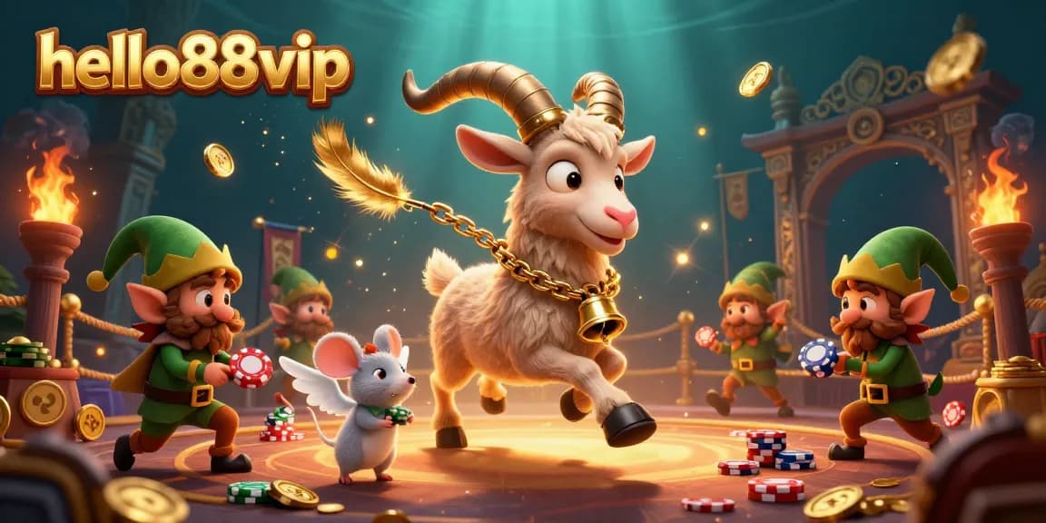 Experience thrilling bets at hello88vip with captivating casino scenes featuring festive characters.
