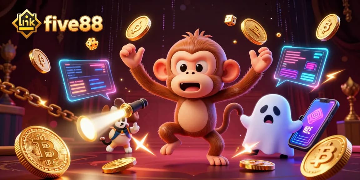 Experience the excitement with link five88, where a mischievous monkey juggles crypto coins in a haunted casino