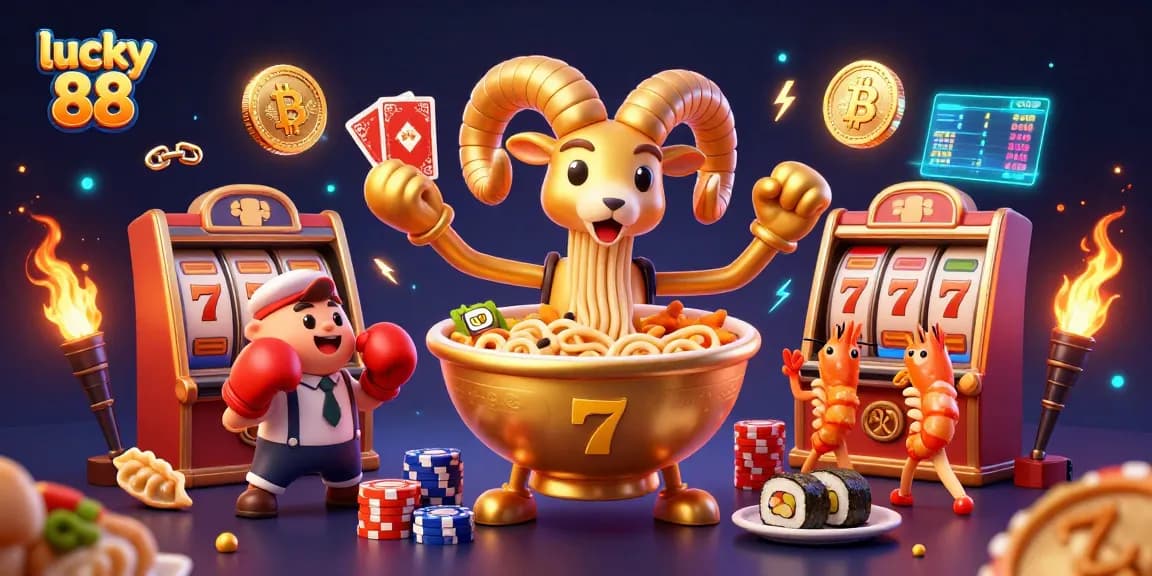 Engage with lucky 88 as the vibrant 3D cartoon characters showcase an exhilarating casino atmosphere.