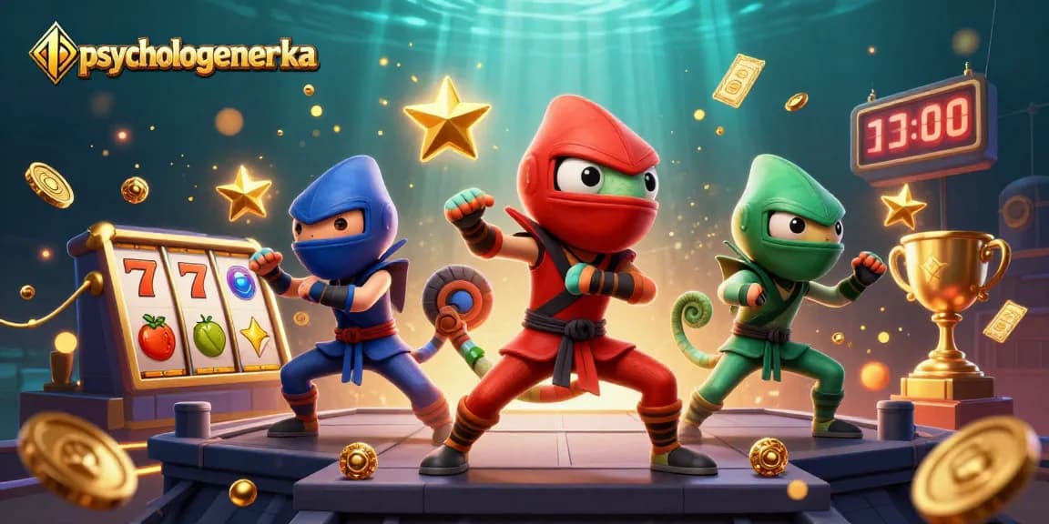 Engage in the thrill of gaming at psychologeneureka as a colorful ninja chameleon team navigates slot chaos.