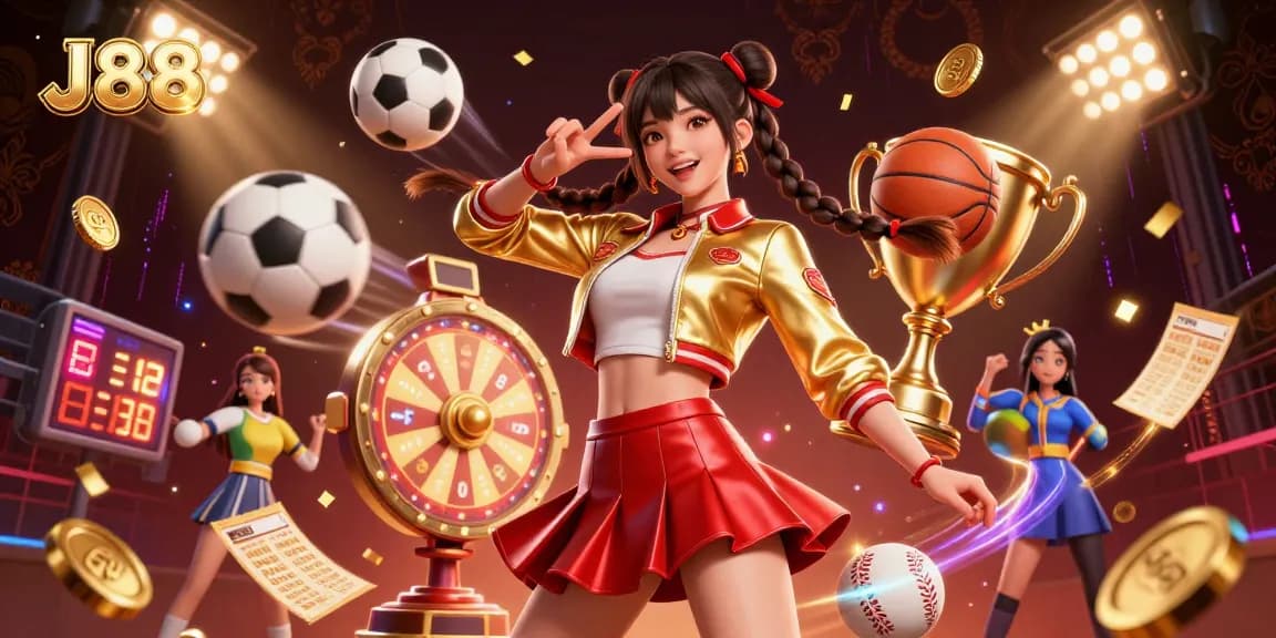 Experience thrilling online gambling with J88's vibrant atmosphere and engaging elements.