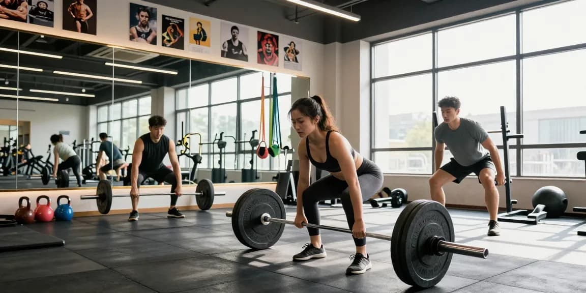 Prime Pharma Steroïden Winkel met bodybuilders die trainen in een moderne sportschool, vol energie en motivatie.