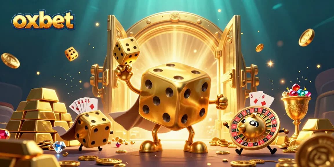 Experience thrilling gameplay with the oxbet golden dice golem in a dazzling casino scene.