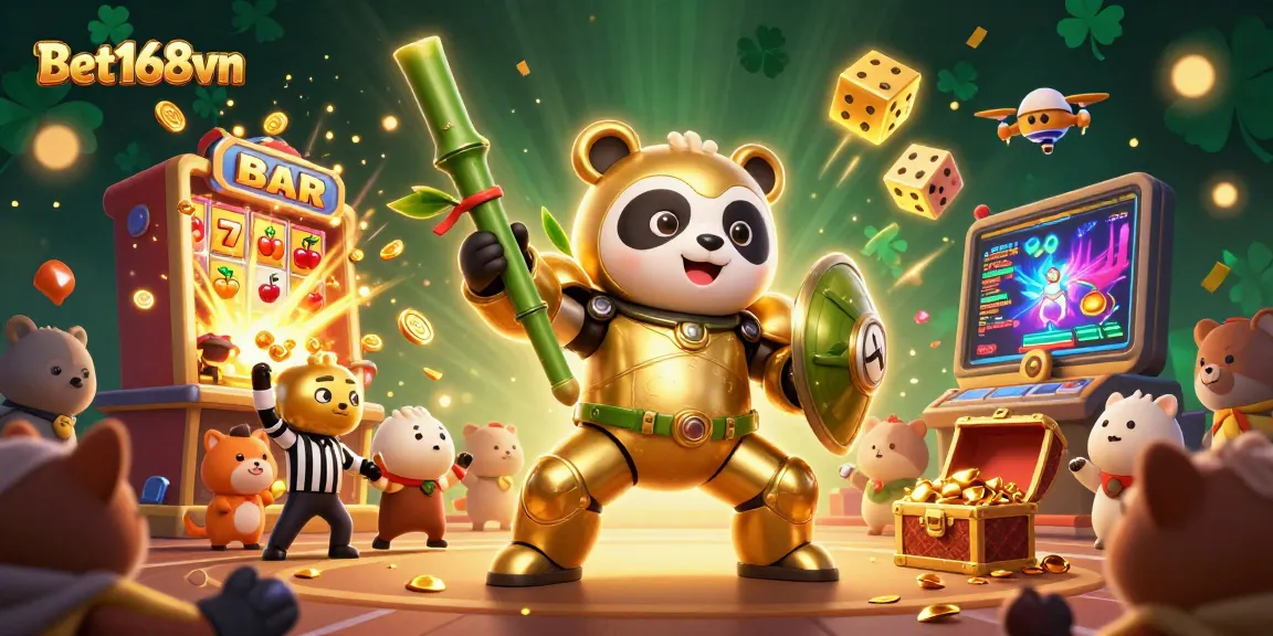 Experience thrilling moments with Bet168vn's dynamic casino scene featuring exciting games and characters.