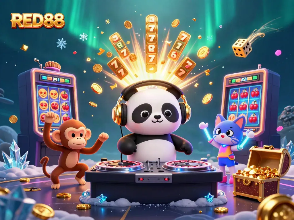 Engage with thrilling casino action at RED88 featuring vibrant characters and explosive visuals.
