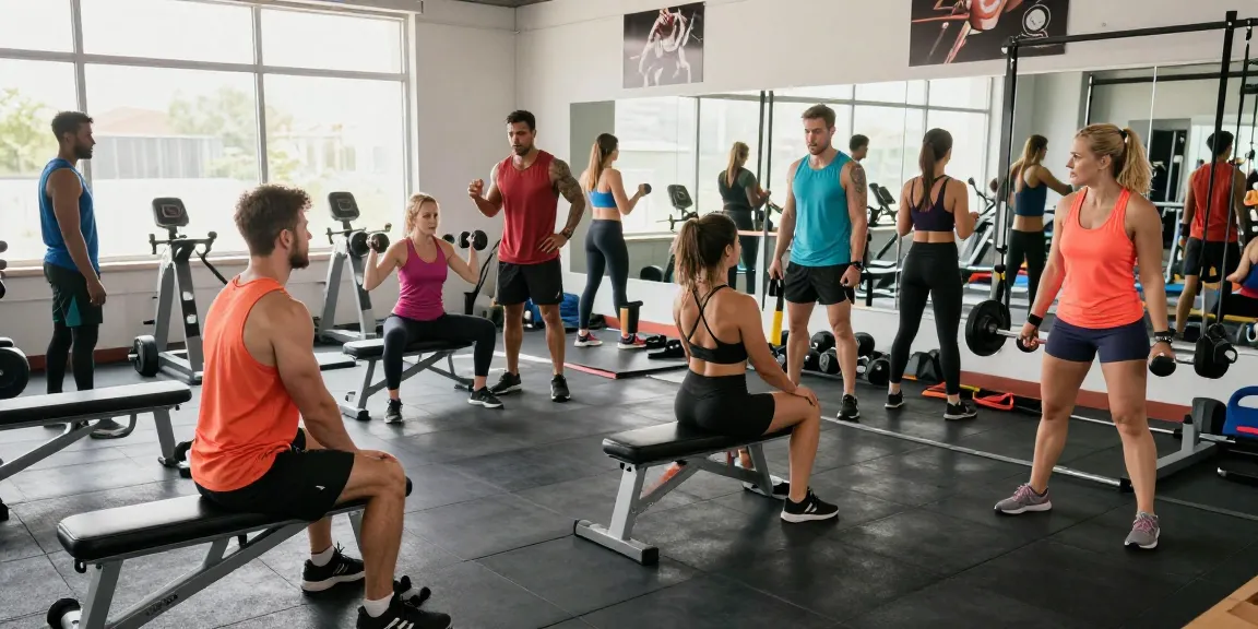Prime Pharma Steroiden in a vibrant gym scene showing athletes training with high-quality gear and motivational energy.