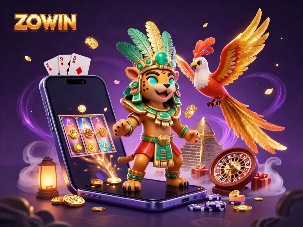 ZOWIN brings excitement with dynamic casino games, a Mayan priest, and rich gold visuals.