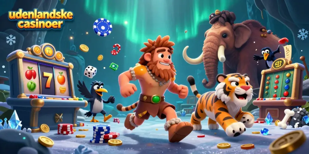 Enjoy thrilling gameplay at udenlandske casinoer with vibrant slot reels, lucky symbols, and engaging characters.