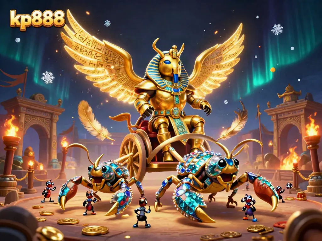Experience the thrill of kp888 with dynamic characters and vibrant casino elements in a stunning 3D scene.