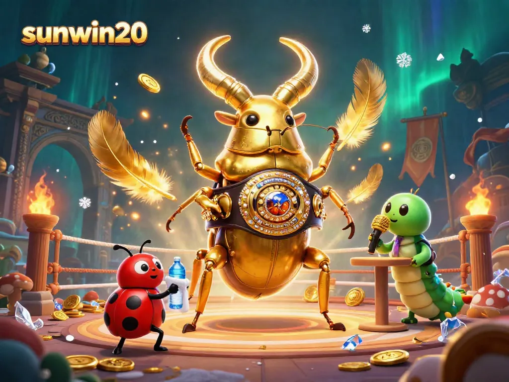 Engage with the vibrant world of sunwin20 at a dynamic boxing-style casino arena featuring animated elements.