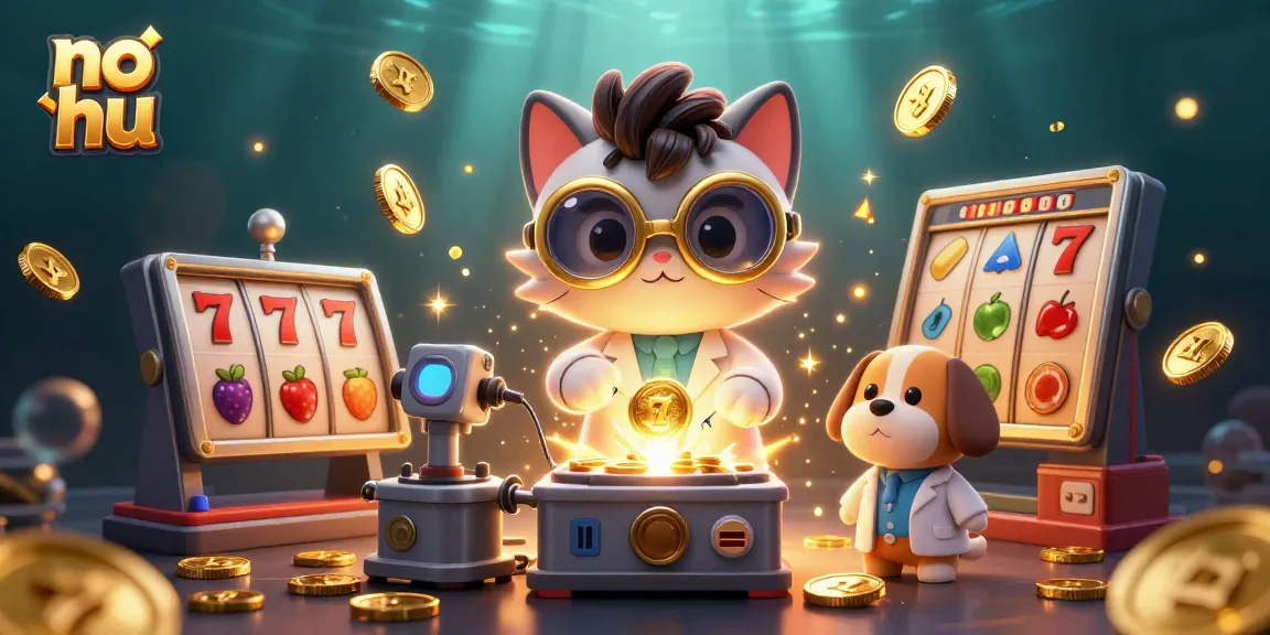 Spin the no hu slots for a chance to hit the jackpot in this vibrant 3D scene.
