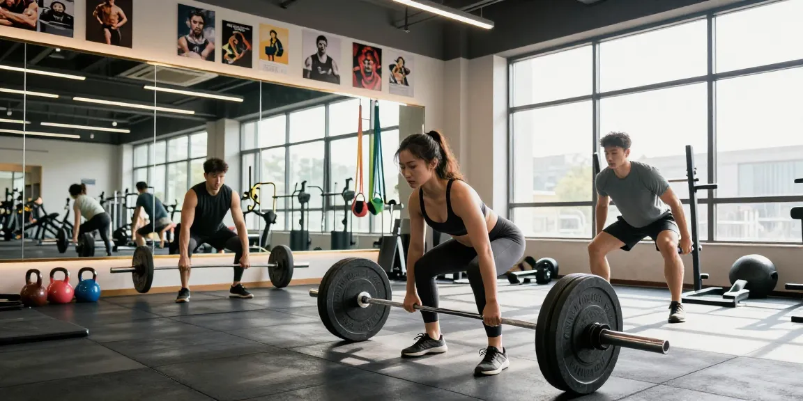 Prime Pharma Steroïden Winkel met bodybuilders die trainen in een moderne sportschool, vol energie en motivatie.
