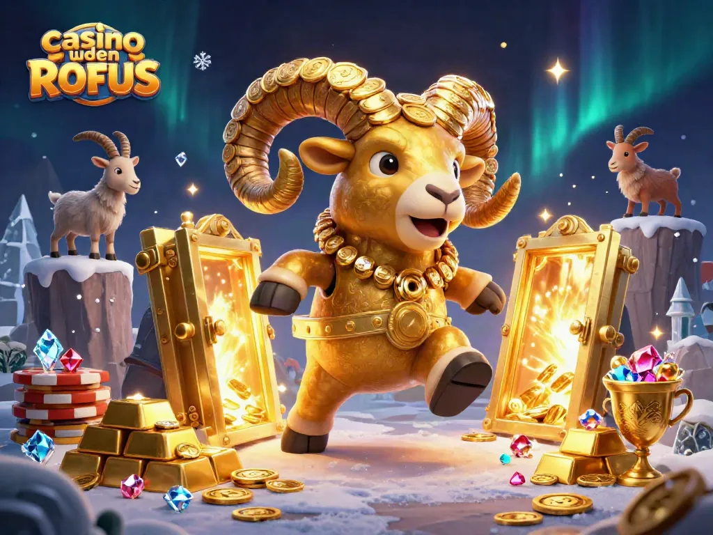 Engage in gaming action at casino uden ROFUS with thrilling golden illustrations.