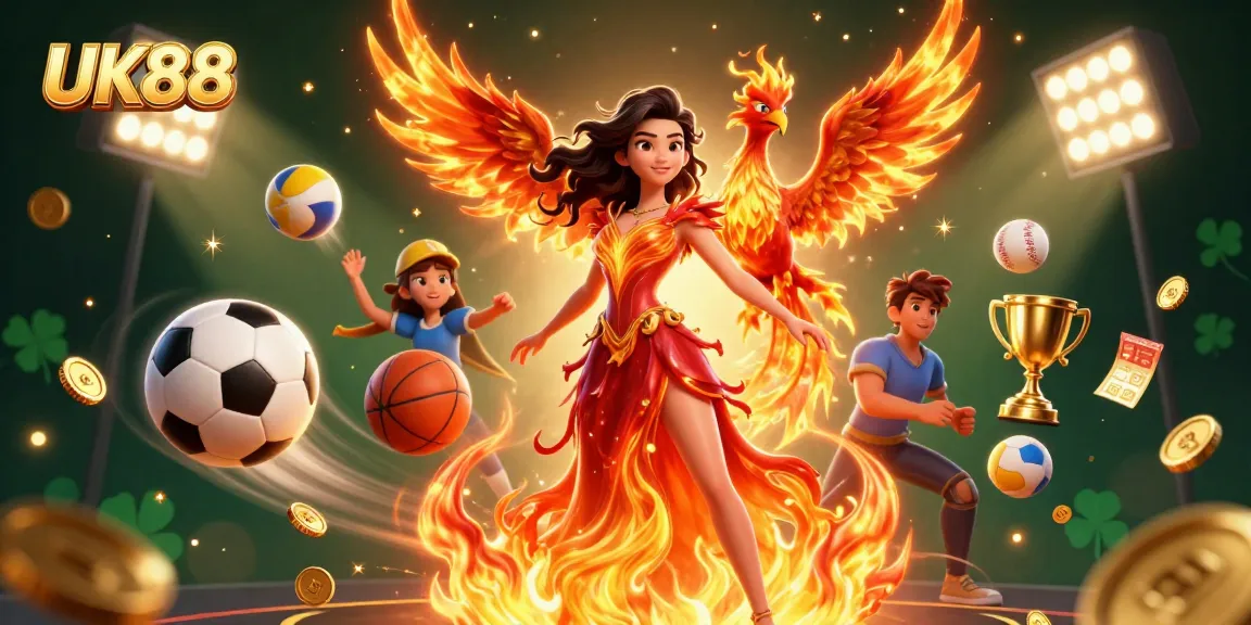 Experience thrilling sports bets with UK88 as stunning energy surrounds a fiery scene.