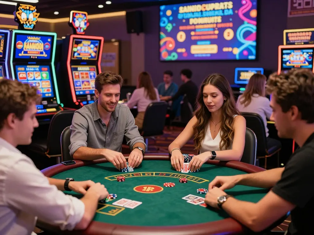 Engaged players at MM88 online casino enjoying games in a dynamic setting
