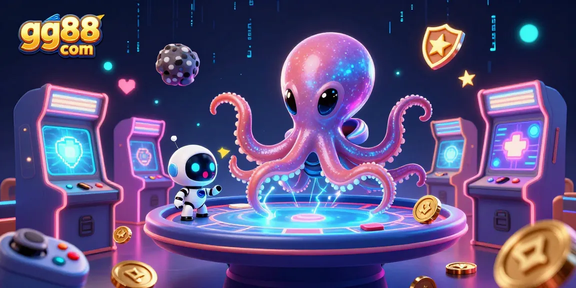 Engage in exciting gameplay at gg88 com with a vibrant casino scene and alien characters.