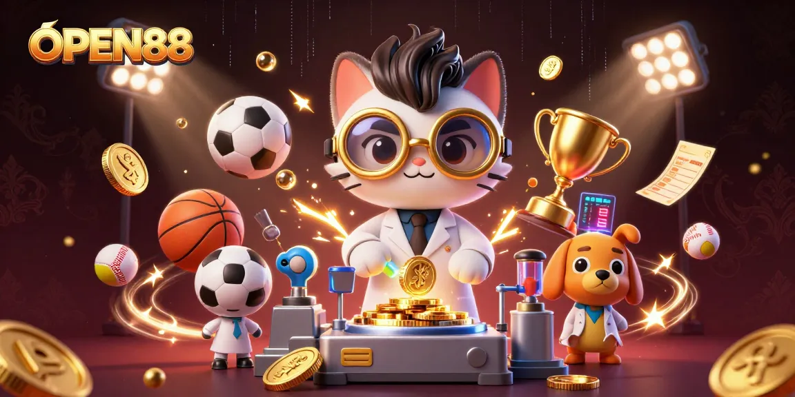 Experience OPEN88's thrilling gaming atmosphere with dynamic scenes of bets and rewards.