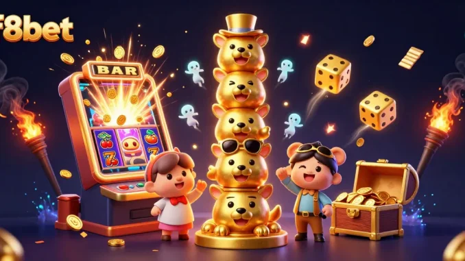 Spin and win with f8bet—experience vibrant casino excitement in this dynamic illustration.