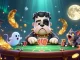 f168 poker gaming scene with a Frankenstein bulldog and a werewolf kitten dealing cards