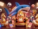 Experience J888 with dynamic sports betting and festive golden elements in a vibrant 3D scene.