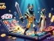 Experience the thrill of cổng game hitclub with Anubis and Bastet in a dynamic casino scene.