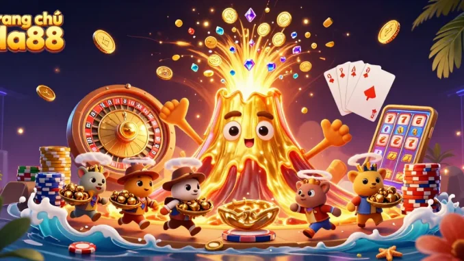 Engage with the vibrant energy of trang chủ da88, amidst treasure and swirling casino excitement.
